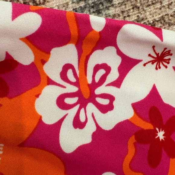 Girls One-Piece Rashguard Swimsuit UPF 50+ | Pink Floral | Zipper | Size 128/134 - Picture 6 of 14